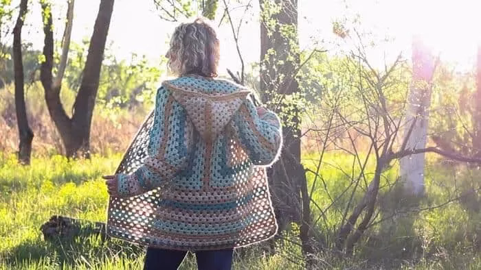 Image for Make & Do Crew – Free Crochet Hexagon Sweater Pattern - Campfire Cardigan