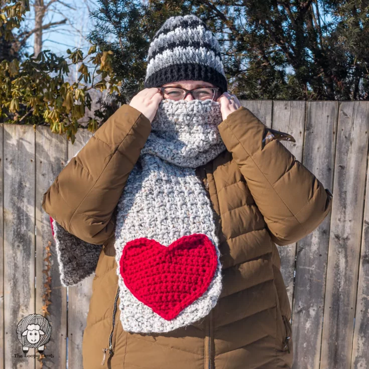 Image for Free Chunky Crochet Pocket Scarf Pattern With Video Tutorial