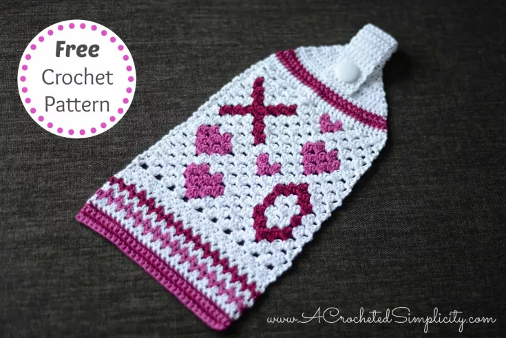Image for Hugs & Kisses Crochet Hand Towel