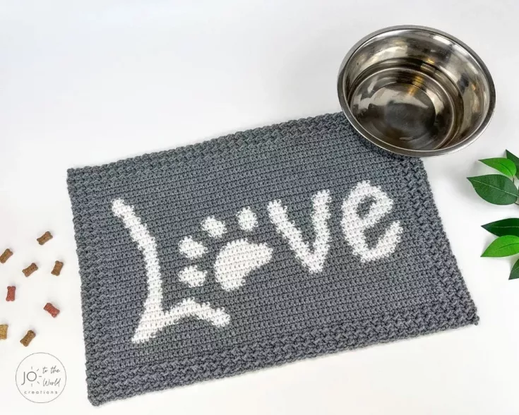 Image for Paw Print Love Mat – Free Crochet Pattern