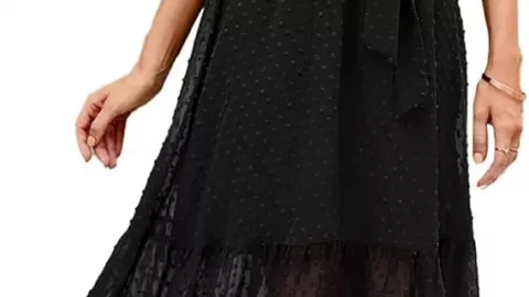 Image for BTFBM Swiss Dot Wrap Midi (Black)
