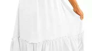 A flowy, off‑the‑shoulder maxi with a smocked top and tiered skirt that moves beautifully in the breeze. Light, romantic, and perfect for warm days when you want something effortless and airy.