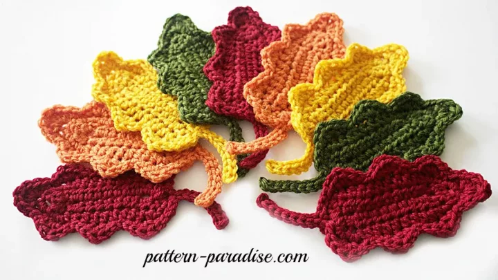 Image for Free Crochet Pattern: Fall Oak Leaves