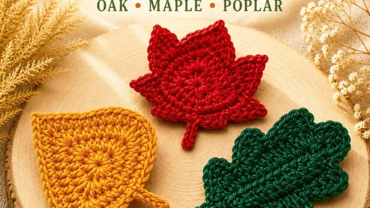 Image for Oak, Maple and Poplar Crochet Leaf Pattern Set