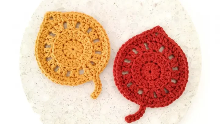 Image for Fallen Leaves Crochet Coaster Pattern