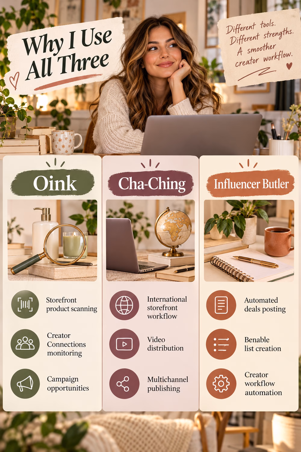 Oink vs. Cha-Ching vs. Influencer Butler: why I use all three.
